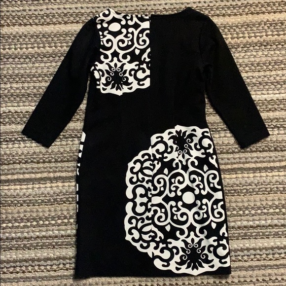 Ann Taylor Petite Black & White Mid Dress SZ-XSP - Picture 3 of 3